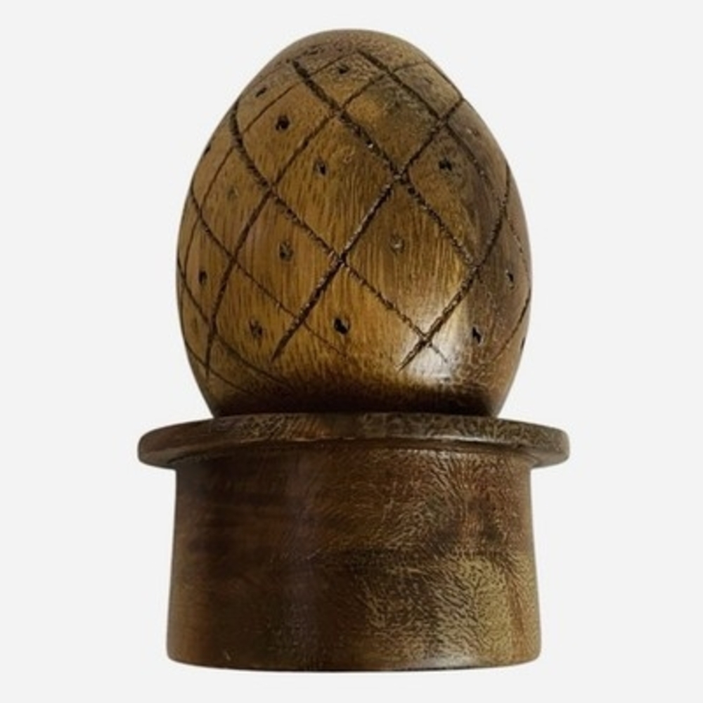 Vintage Carved Wood Pineapple Finial Candle Holder Decorative Sculpture 5" VG - Picture 3 of 4
